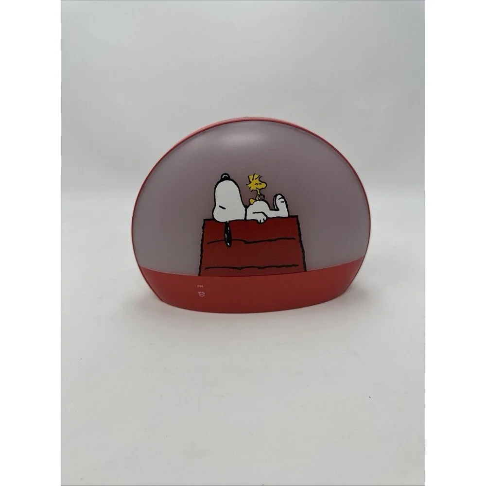 Peanuts Snoopy Sunrise Alarm Clock Red Digital Display Gradual Light Temperature